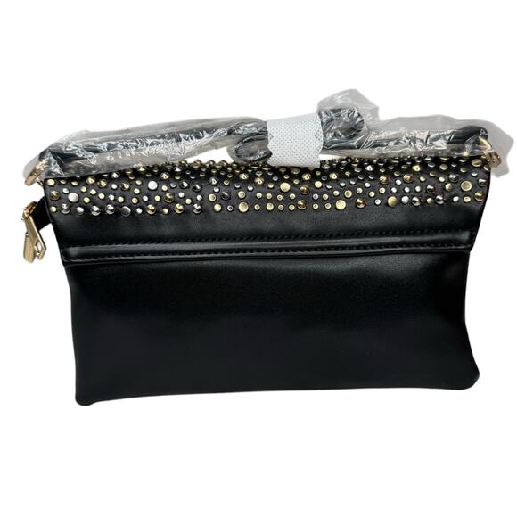 NWT Urban Expressions Krista Black Two-Tone Studded Embellished Evening Bag - Picture 9 of 14